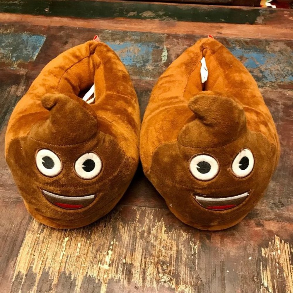 Kids Size 7/8 Poop Emoji Slippers